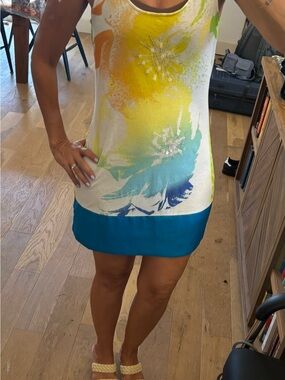 Bright colorful retro Express mini dress